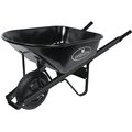 Landscapers Select Contractor Wheelbarrow, 6 cuft Volume, Steel Tray and Handle, 1Wheel, Pneumatic Wheel, 16 in Wheel 34627